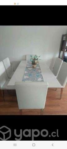 Juego de comedor blanco - Imagen 2
