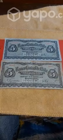 Billetes 5 pesos antiguos permuto