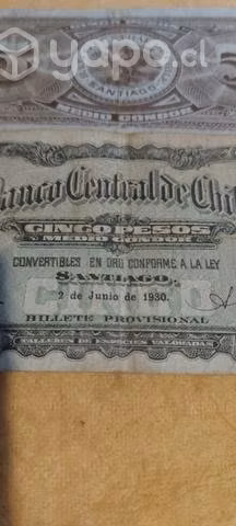 Billetes 5 pesos antiguos permuto