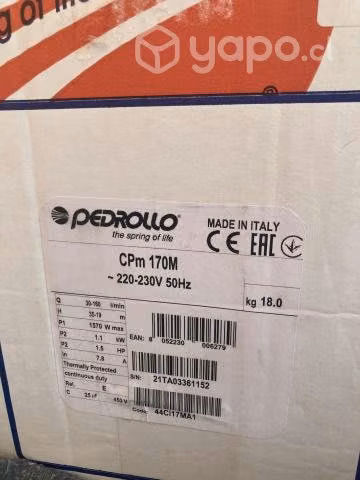 Bomba Pedrollo CMP 170 1,5 HP Nueva