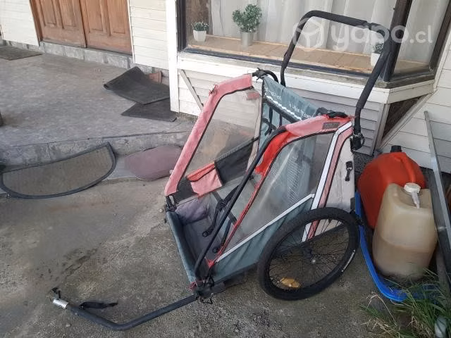 Carrito arrastre para bicicleta capacidad 2 niños
