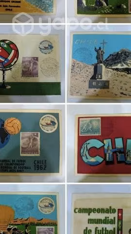 Colección completa postales mundial chile 1962