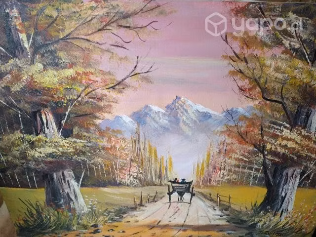Antigua pintura óleo bastidor,Deco, adorno 55x41cm