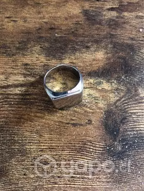 Anillo acero inoxidable plateado