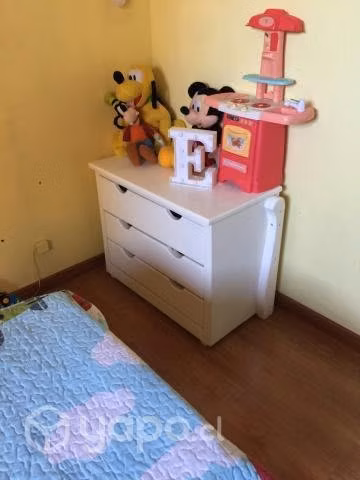 Cama Transicion con Comoda +Colchon +cubrecama