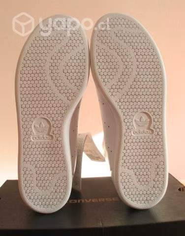 Zapatillas Adidas Stan Smith Cuero Blancas US9 - Imagen 5