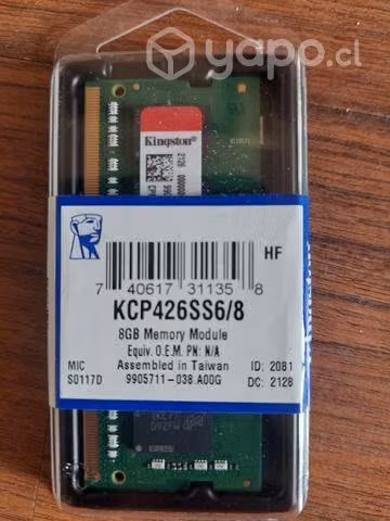 Memorias DDR4 de 8GB para notebook