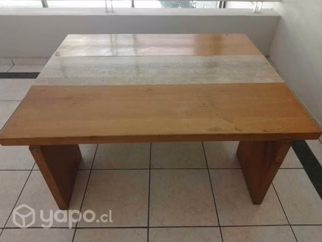 Mesa de centro madera marmol