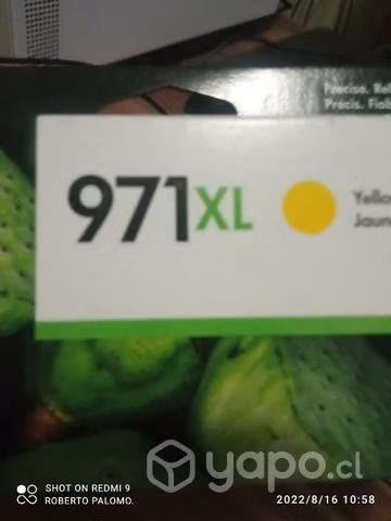 Tintas HP 971xl colores originales de alta
