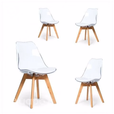 Pack 4 Sillas De Comedor exclusiva Tulip Transp