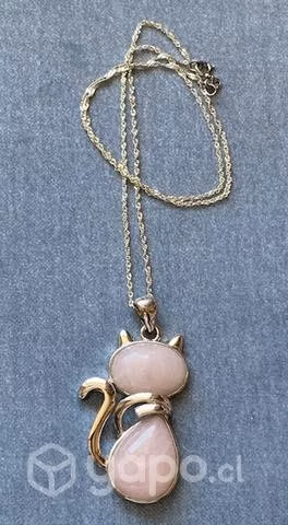 Collar cuarzo rosado Gato