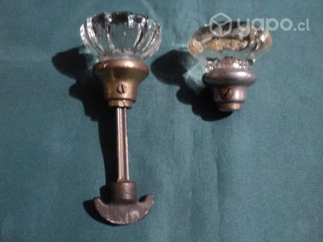 2 Antiguos Tiradores De Vidrio Para Puerta - Imagen 2