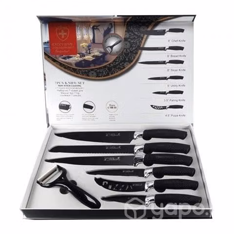 Set Cuchillo Acero Inoxidable 7 piezas Antibacteri