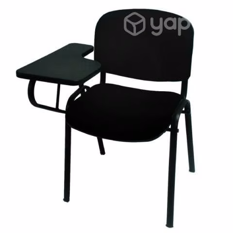 Silla Universitaria apilable tela negra