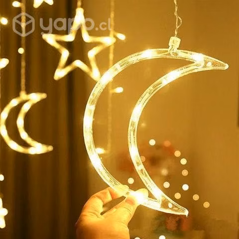 Hermosa guirnalda cascada estrella luna led blanc