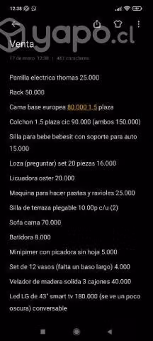 Variedad de artículos del hogar por mudanza