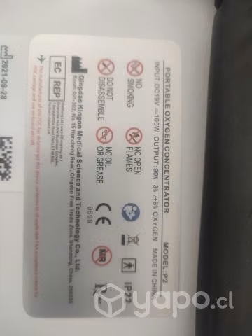 Máquina portátil oxigeno con accesorios