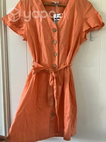 Vestido salmón ELLE, falabella talla S NUEVO