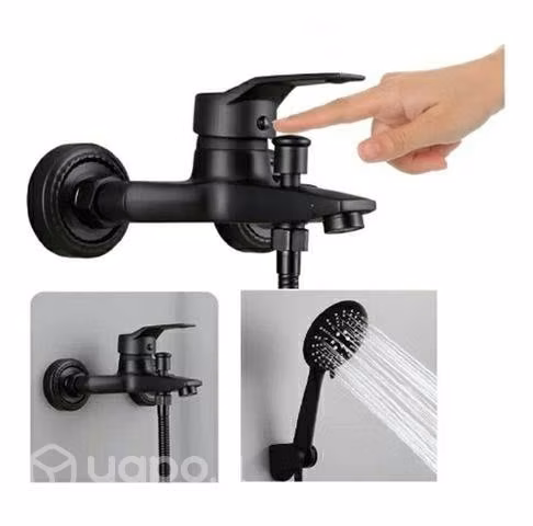 Llave Monomando Tina Ducha Moderna Negro