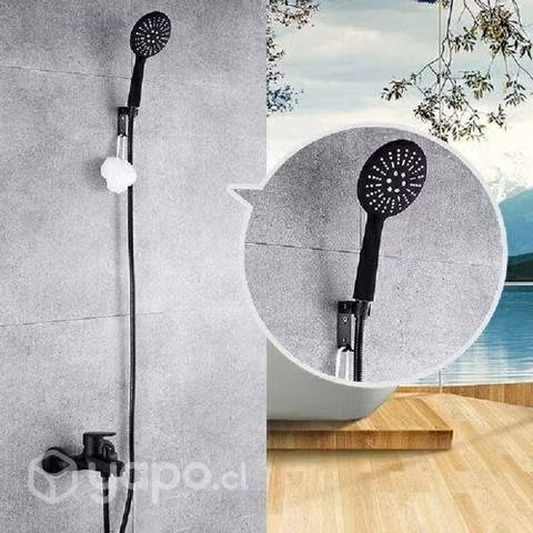 Llave Monomando Tina Ducha Moderna Negro - Imagen 5
