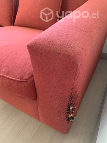 Sillón rojo con cojines - Imagen 4