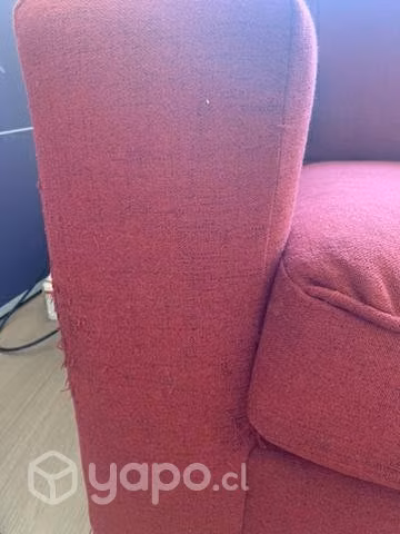 Sillón rojo con cojines - Imagen 3