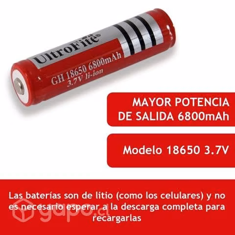 Batería pila Recargable 18650 3,7v Para Linternas