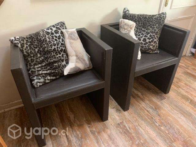 Pareja de sofas negros - Imagen 2