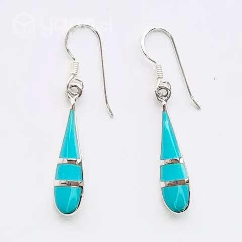 Aros Plata 925 Gota Turquesa