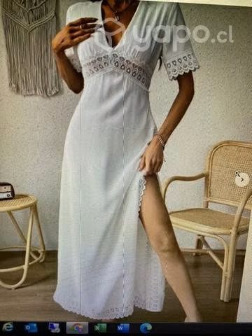 Vestido panel con encaje y apertura ambos lados - Imagen 2