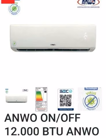 Aire acondicionado Anwo 12000 btu on off