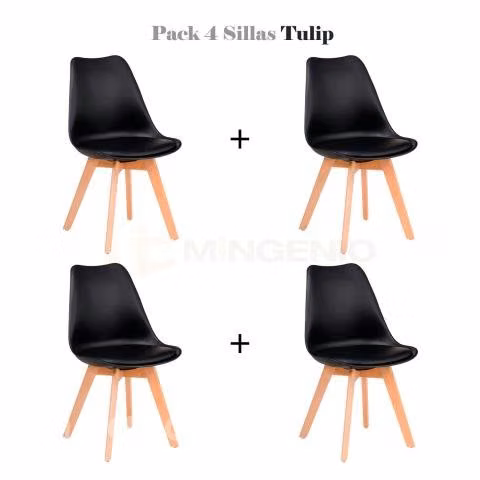 Set 4 Sillas Para Comedor Tulip Nórdica Nuevas