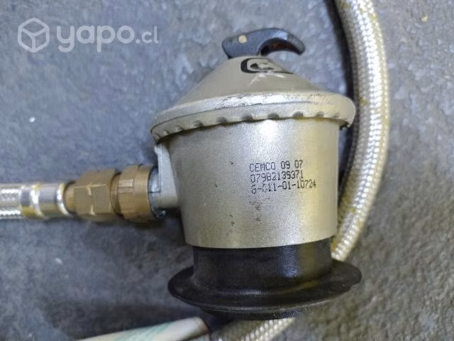 Kit regulador de gas + manguera 3/8" 1/2" HI