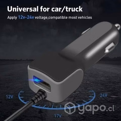 Cargador De Celular Auto Carga Rapida 1 USB, 3.1 A