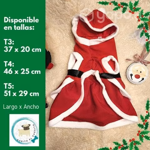 Vestido para perrita navideño - Imagen 3