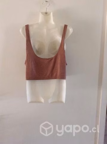 Blusa Corta Juvenil, Color Nude Marca Free People