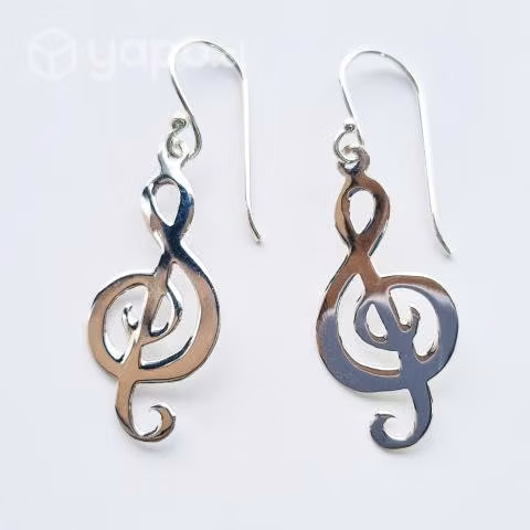 Aros Plata 925 Nota Musical