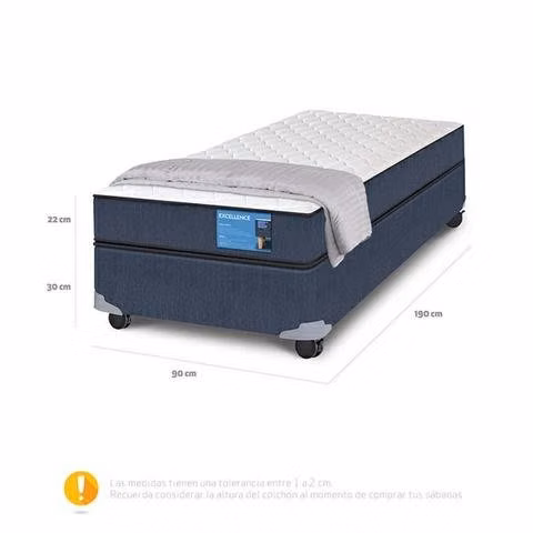 Cama cic box amerciano excellence 1 plaza - Imagen 3