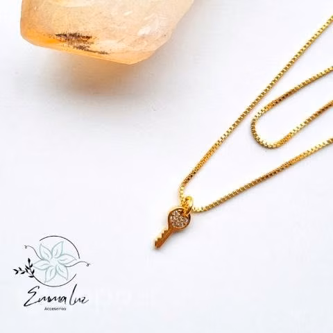 Collar Baño de Oro Llave - Imagen 2