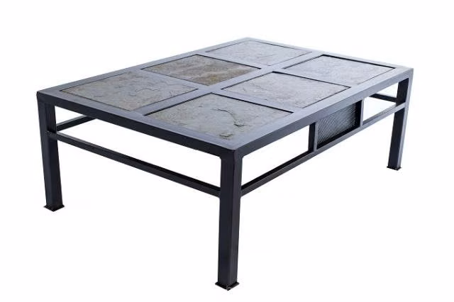 Mueble De Terraza Mesa De Centro Fierro 6 Piedras