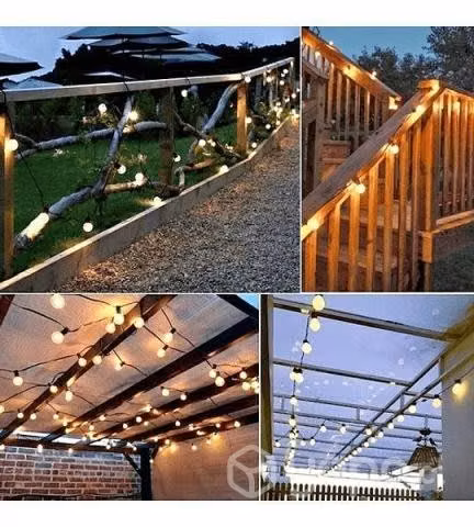 Luces Guirnalda Solar 10 Led Ampolleta Calida Cal