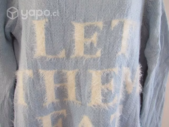 Sweater Juvenil Celeste Mujer. Extrasuave y Calie