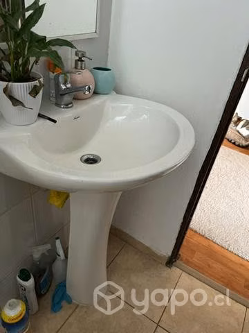 Lavamanos completo con pie y grifería
