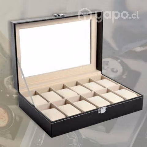 Organizador Reloj Deluxe 12 Relojes 100% Cuero Nat
