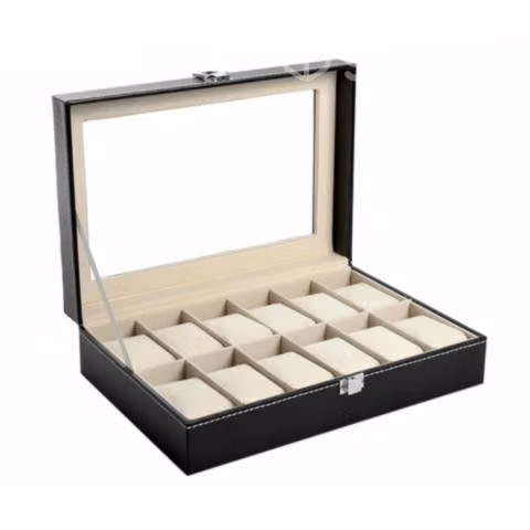 Organizador Reloj Deluxe 12 Relojes 100% Cuero Nat