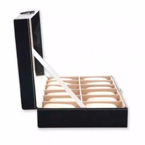 Organizador Reloj Deluxe 12 Relojes 100% Cuero Nat