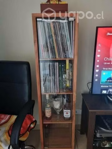 Mueble para vinilos 4 casilleros con puerta