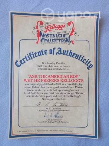 Exclusivos Platos Kelloggs de Colección con Certif