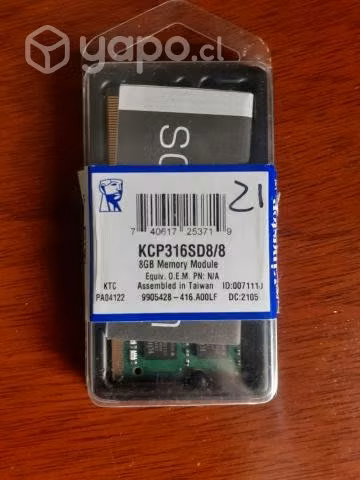 Memoria Ram 8GB Kingston - Imagen 2