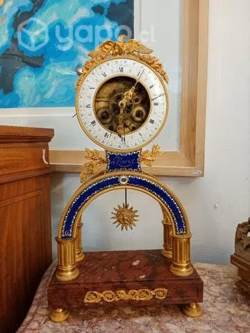 Reloj antiguo de bronce y marmol